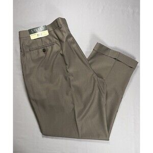 NWT Lauren Ralph Lauren 42W 30L Olive Pleated Dress Pants Cuffed Wool Blend